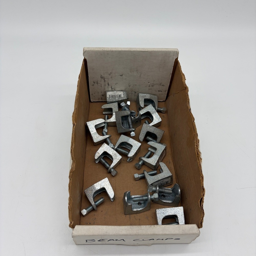 Lot of 16 Z500 Galvanized Steel Malleable Iron Beam Clamps Set Screw